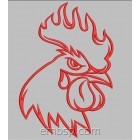 Fire Rooster (4 designs for hoop 140*200 mm) brd0044