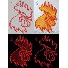 Fire Rooster (4 designs for hoop 106*150 mm) brd0045