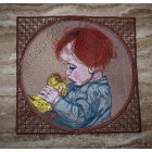 Lace Mouse Pad "Boy with a duckling" for hoop size 213*238mm