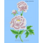 Machine embroidery design White peonies flw0147