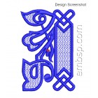 Machine embroidery design Monogram initial letter A f0040_01